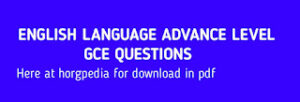 Advance level English language gce exam question papers in pdf.